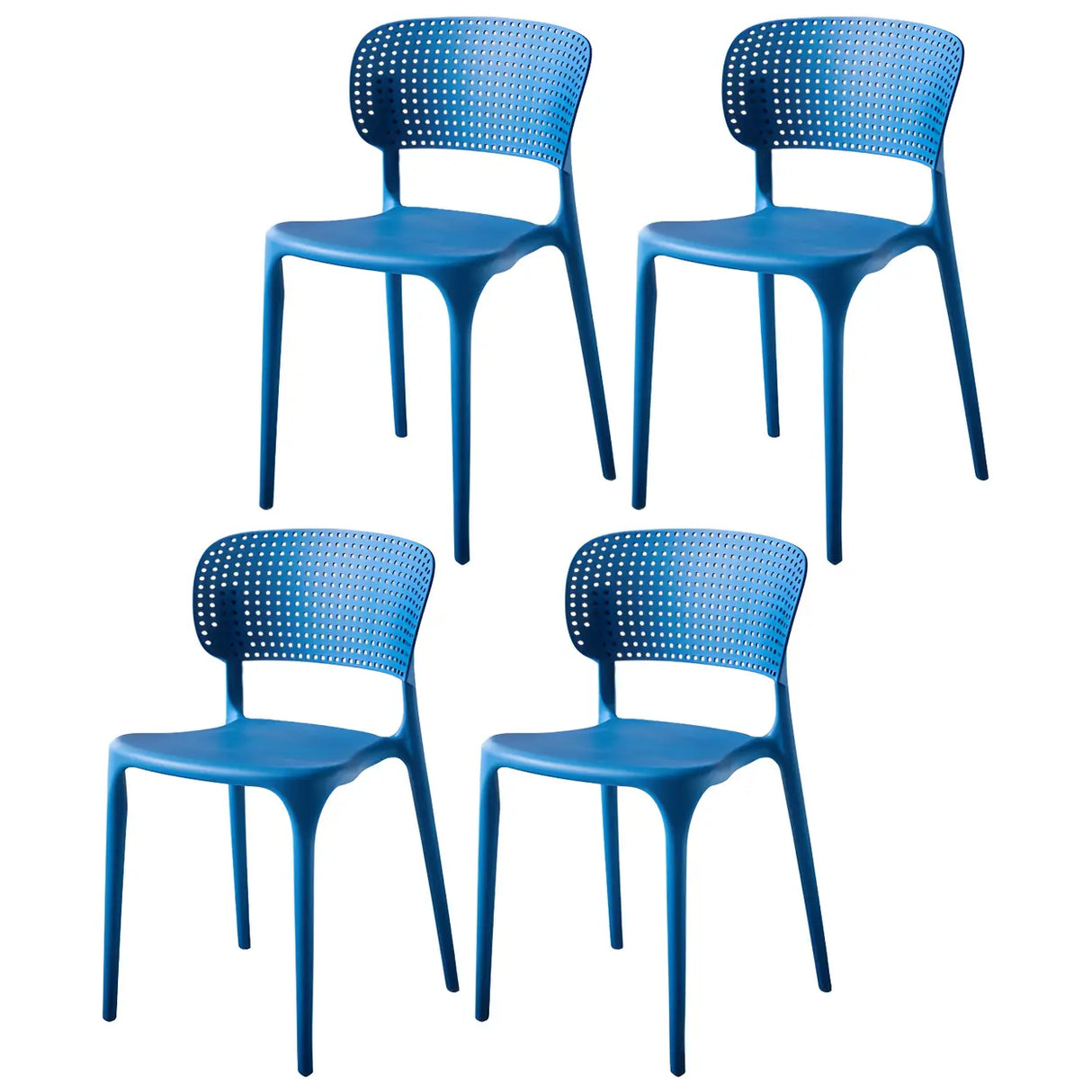 Stackable Minimalist Open Back Side Chair with Four-Leg Image - 34