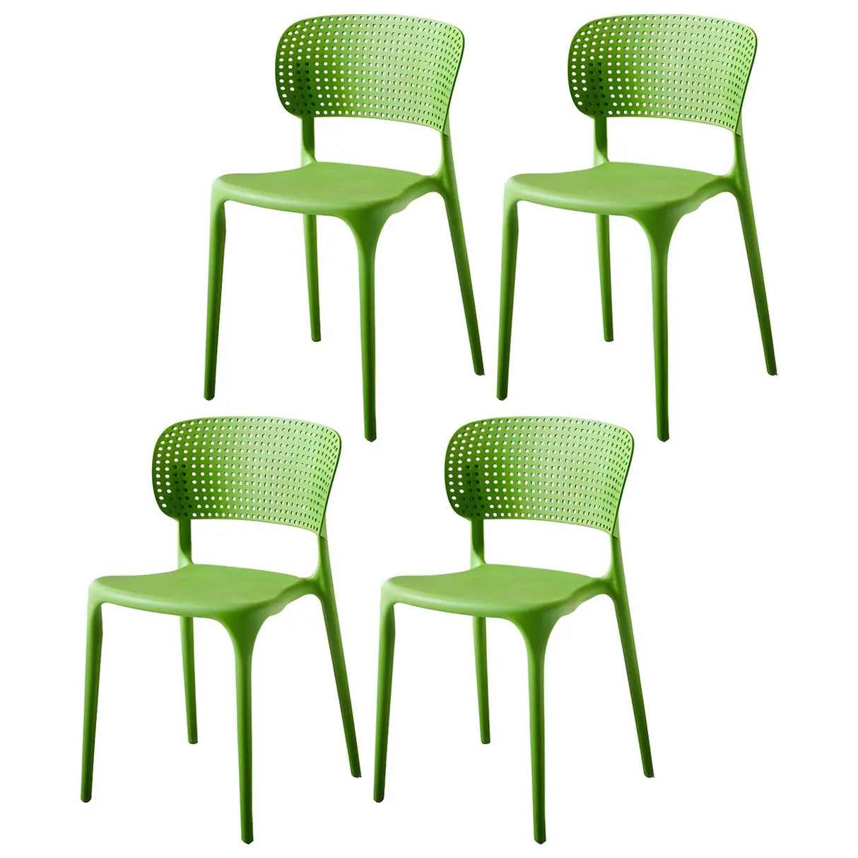 Stackable Minimalist Open Back Side Chair with Four-Leg Image - 18