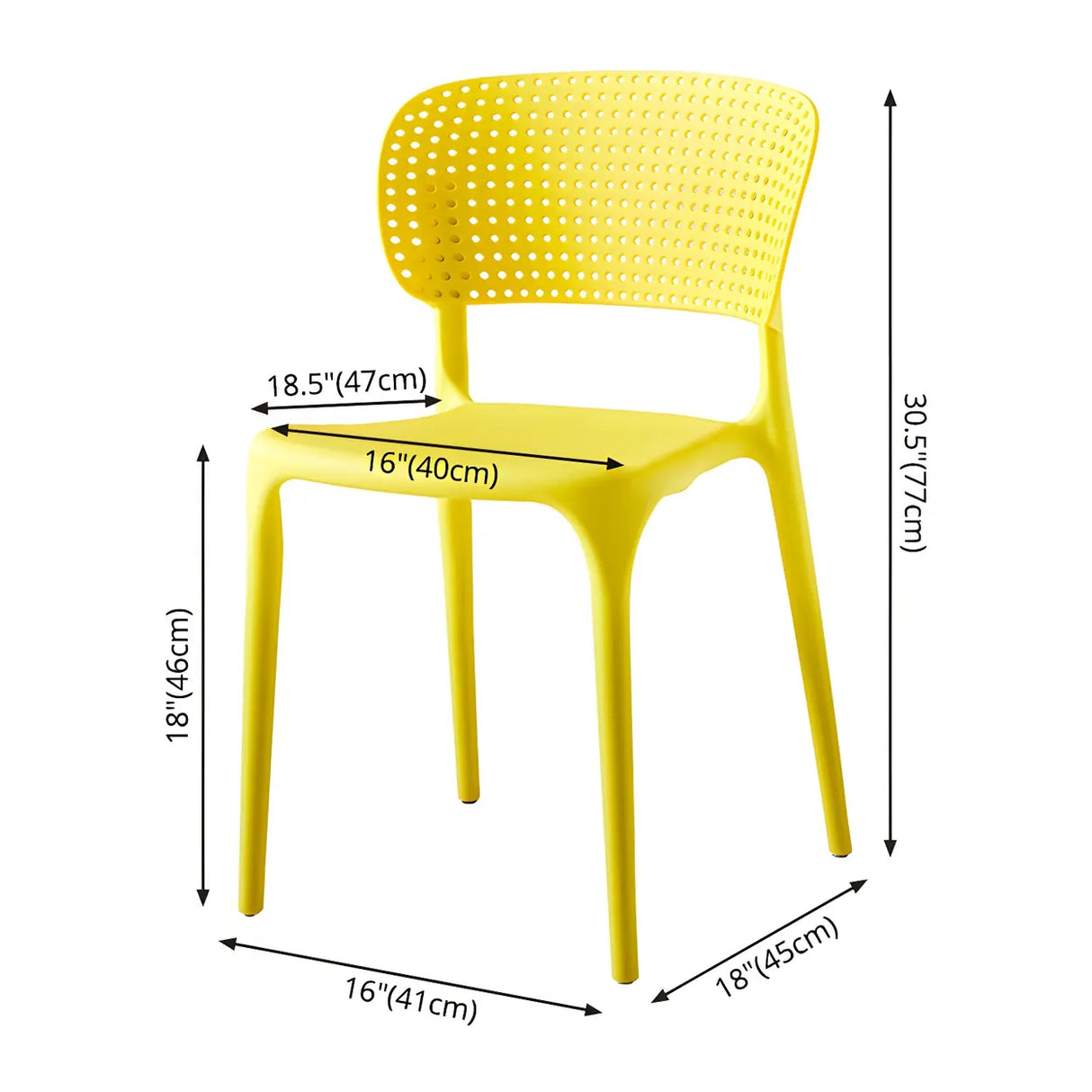 Stackable Minimalist Open Back Side Chair with Four-Leg Image - 19