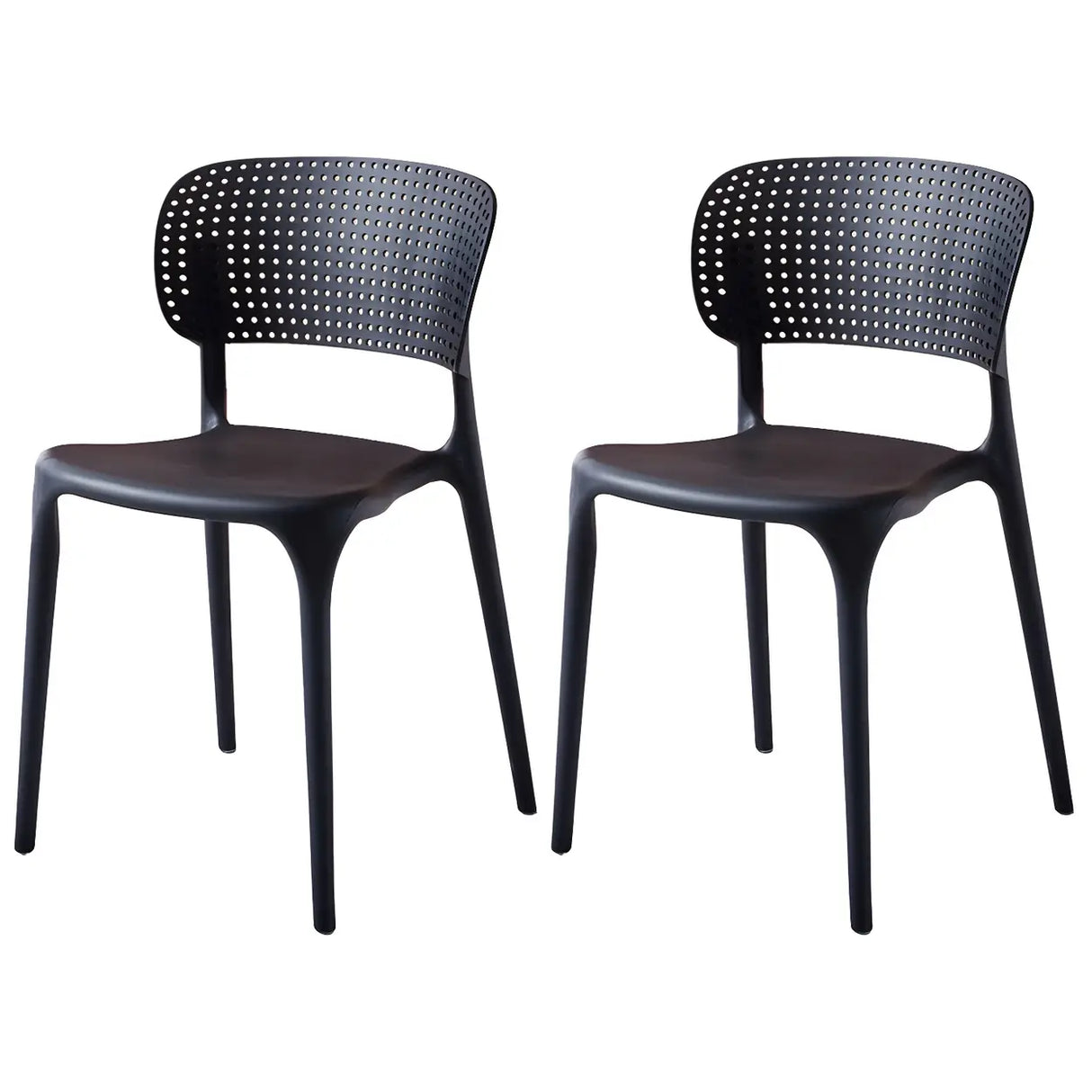 Stackable Minimalist Open Back Side Chair with Four-Leg Image - 3