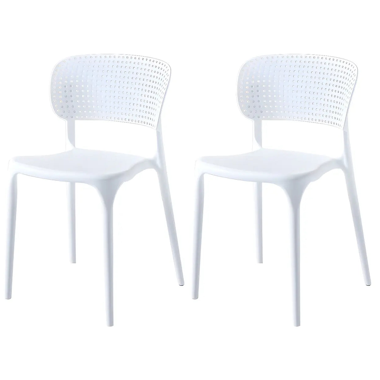 Stackable Minimalist Open Back Side Chair with Four-Leg Image - 21