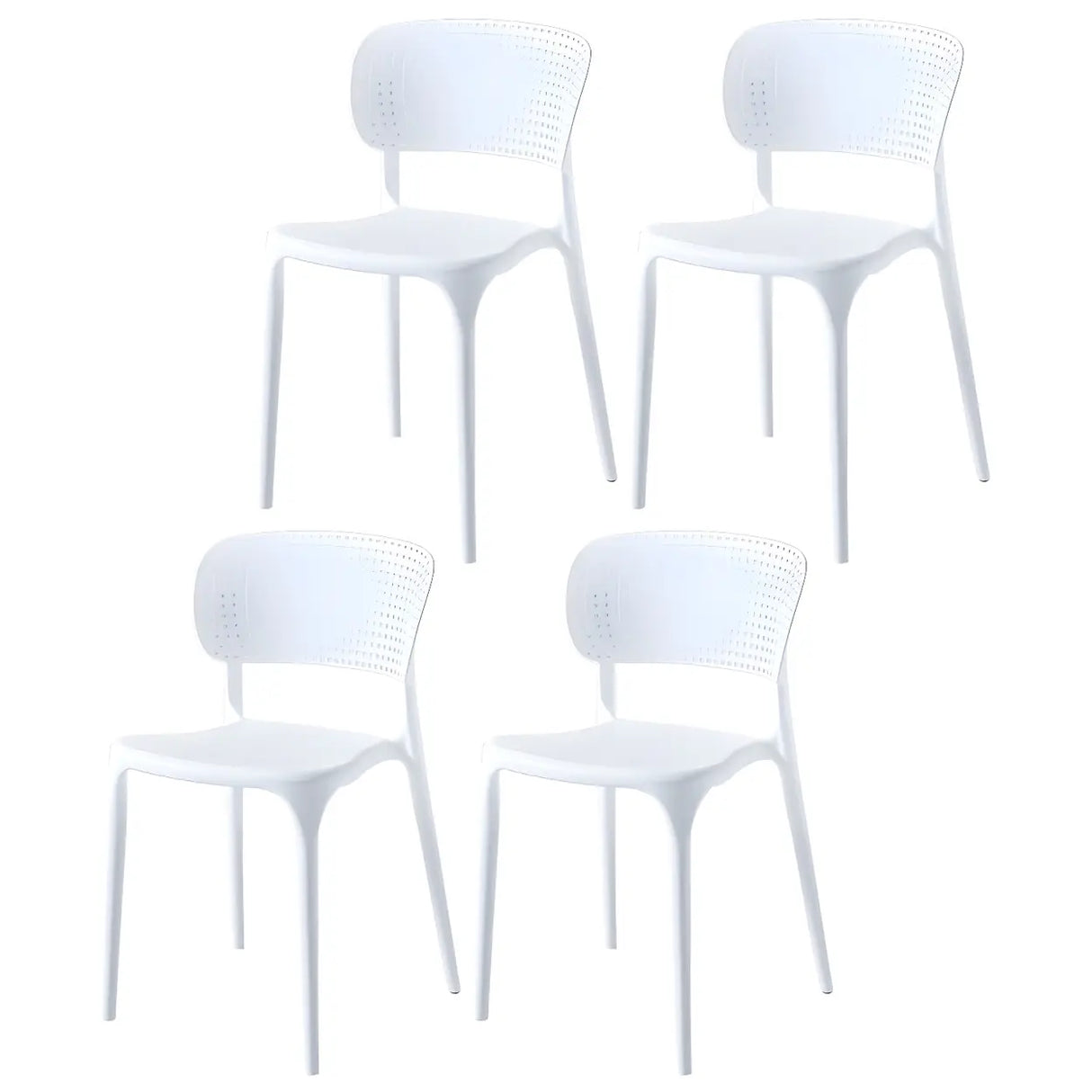 Stackable Minimalist Open Back Side Chair with Four-Leg Image - 22