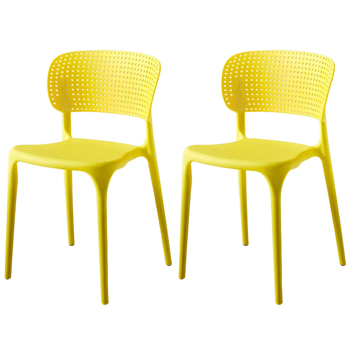 Stackable Minimalist Open Back Side Chair with Four-Leg Image - 24