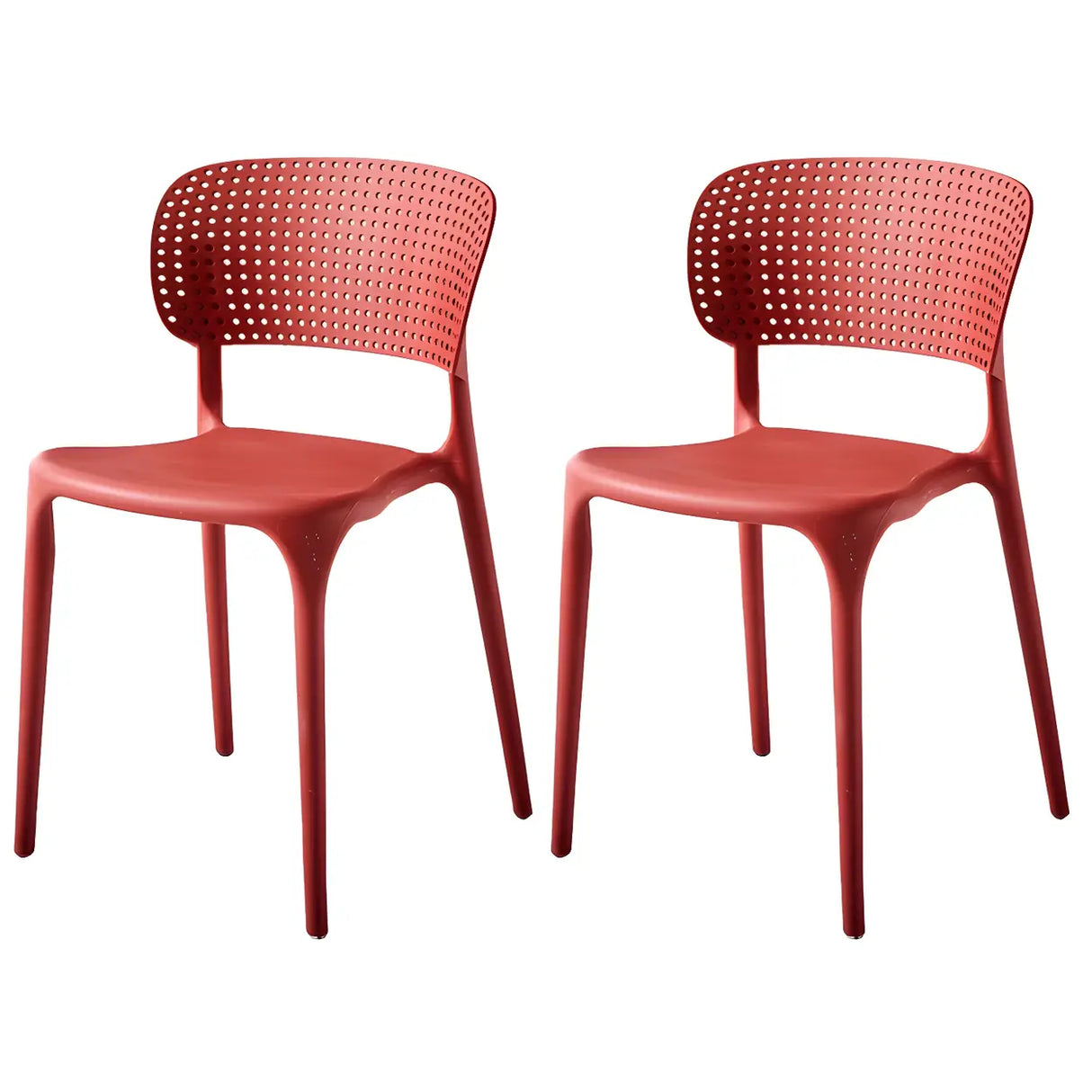 Stackable Minimalist Open Back Side Chair with Four-Leg Image - 9