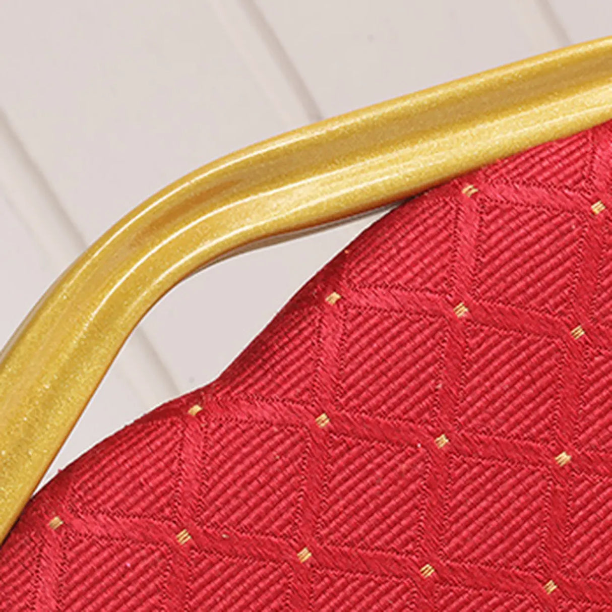 Stackable Print Fabric High Back Metal Dining Chair Image - 7