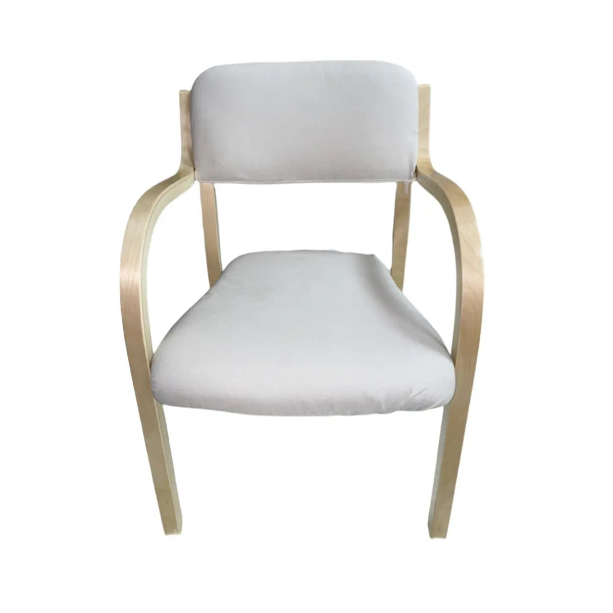 Stackable Upholstered Natural Birch Dining Arm Chair Image - 48