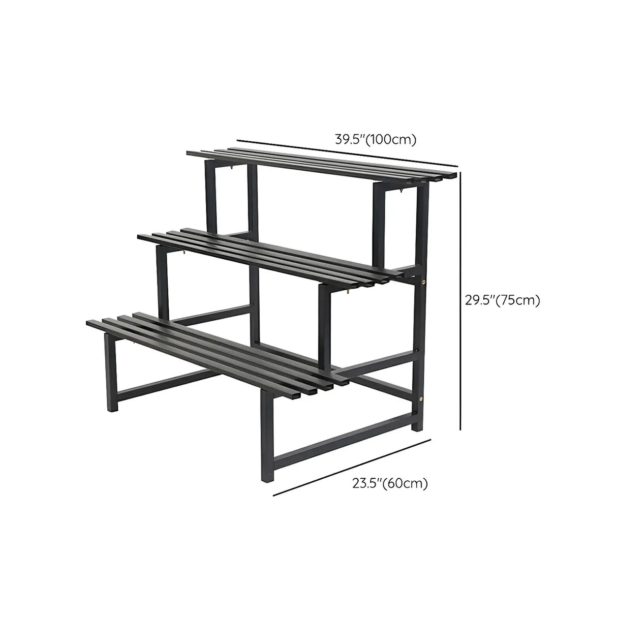 Stain-Resistant Black Metal Rectangle Multi-Tier Plant Rack Image - 23