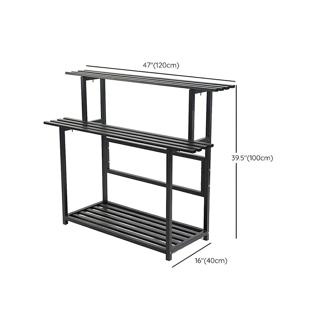 Stain-Resistant Black Metal Rectangle Multi-Tier Plant Rack Image - 26