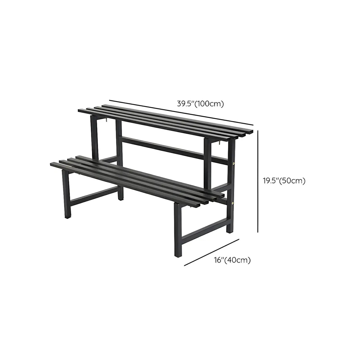 Stain-Resistant Black Metal Rectangle Multi-Tier Plant Rack Image - 28