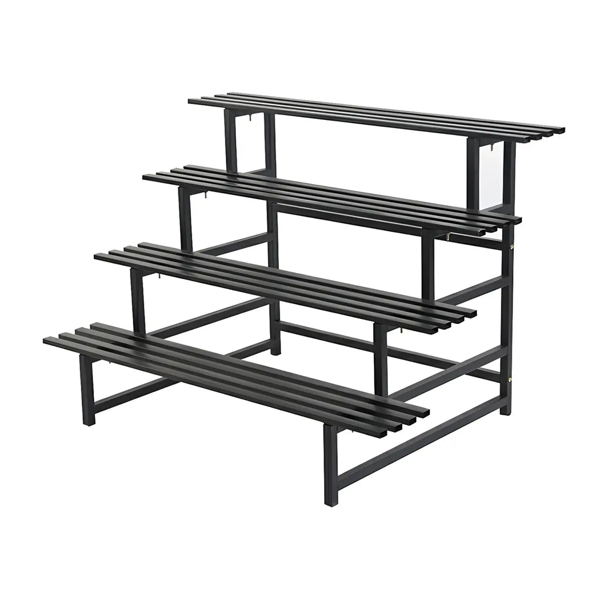 Stain-Resistant Black Metal Rectangle Multi-Tier Plant Rack Image - 3