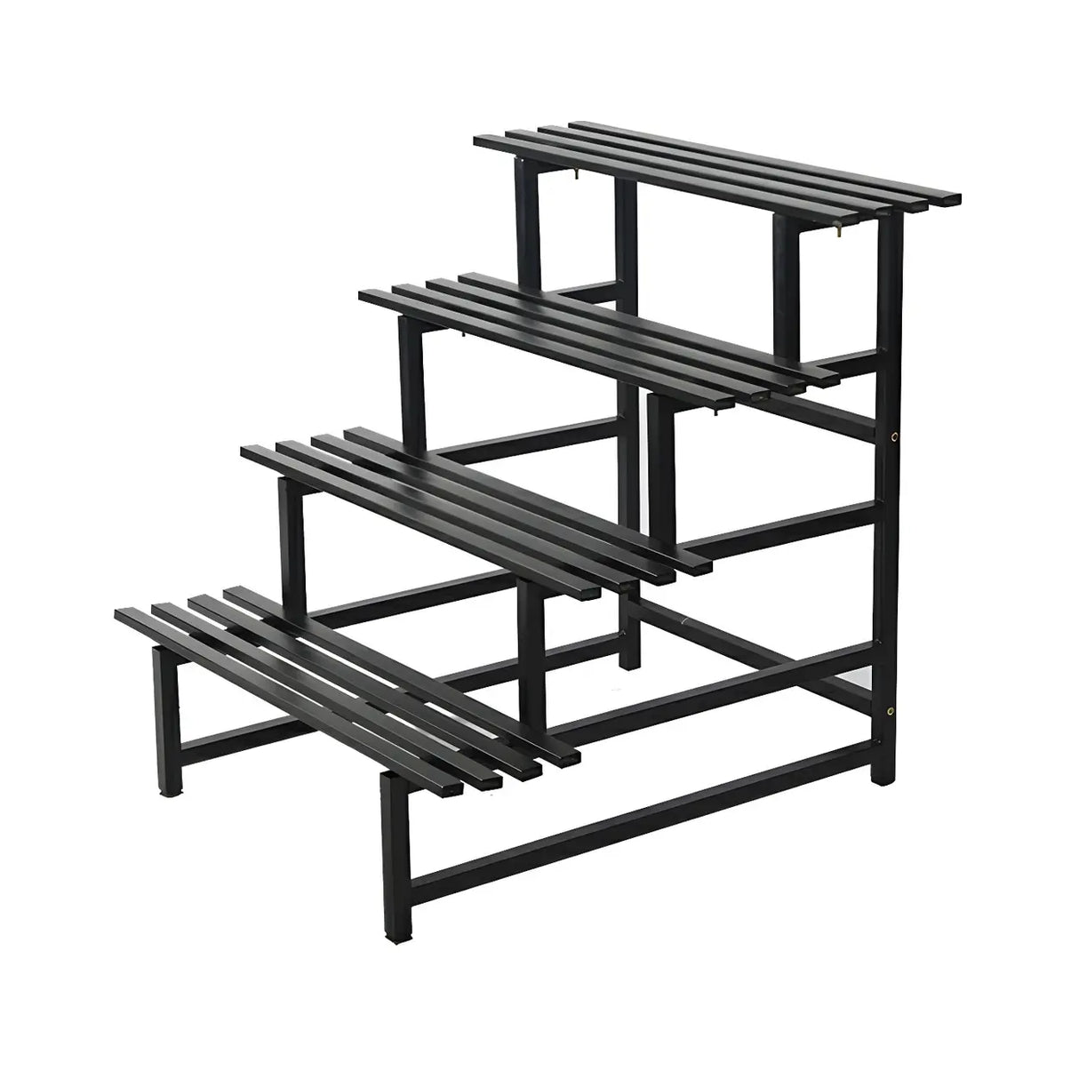 Stain-Resistant Black Metal Rectangle Multi-Tier Plant Rack Image - 6
