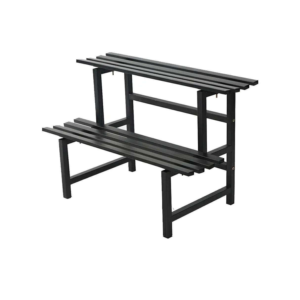 Stain-Resistant Black Metal Rectangle Multi-Tier Plant Rack Image - 8