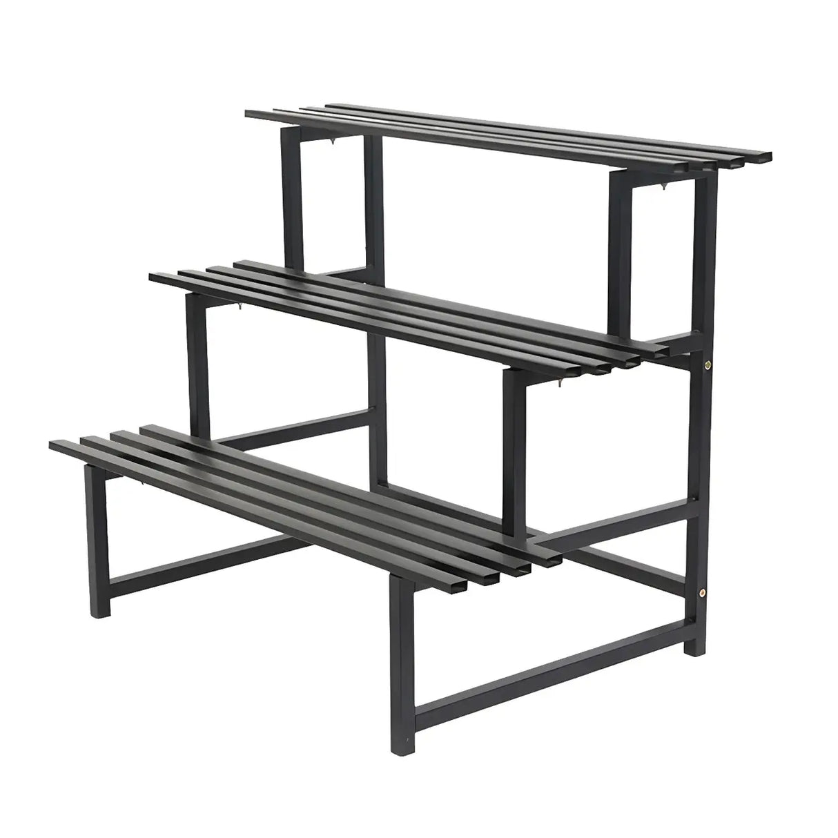 Stain-Resistant Black Metal Rectangle Multi-Tier Plant Rack Image - 9