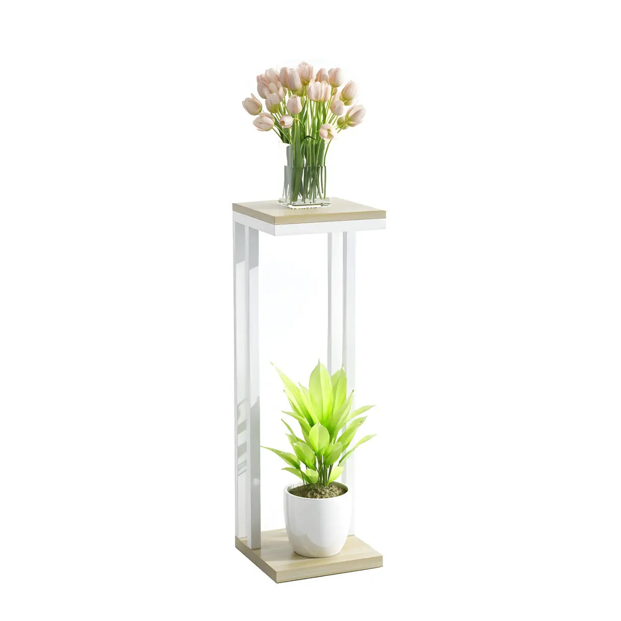 Stain-Resistant Creative Square Metal 1 Tier Plant Stand Image - 11