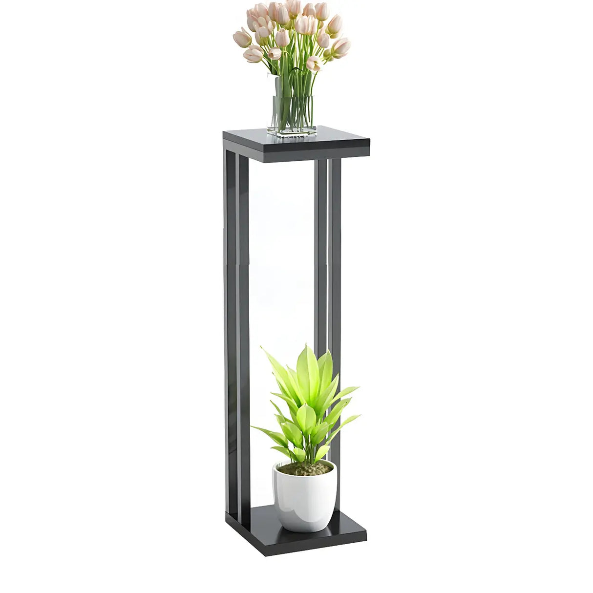 Stain-Resistant Creative Square Metal 1 Tier Plant Stand Image - 14