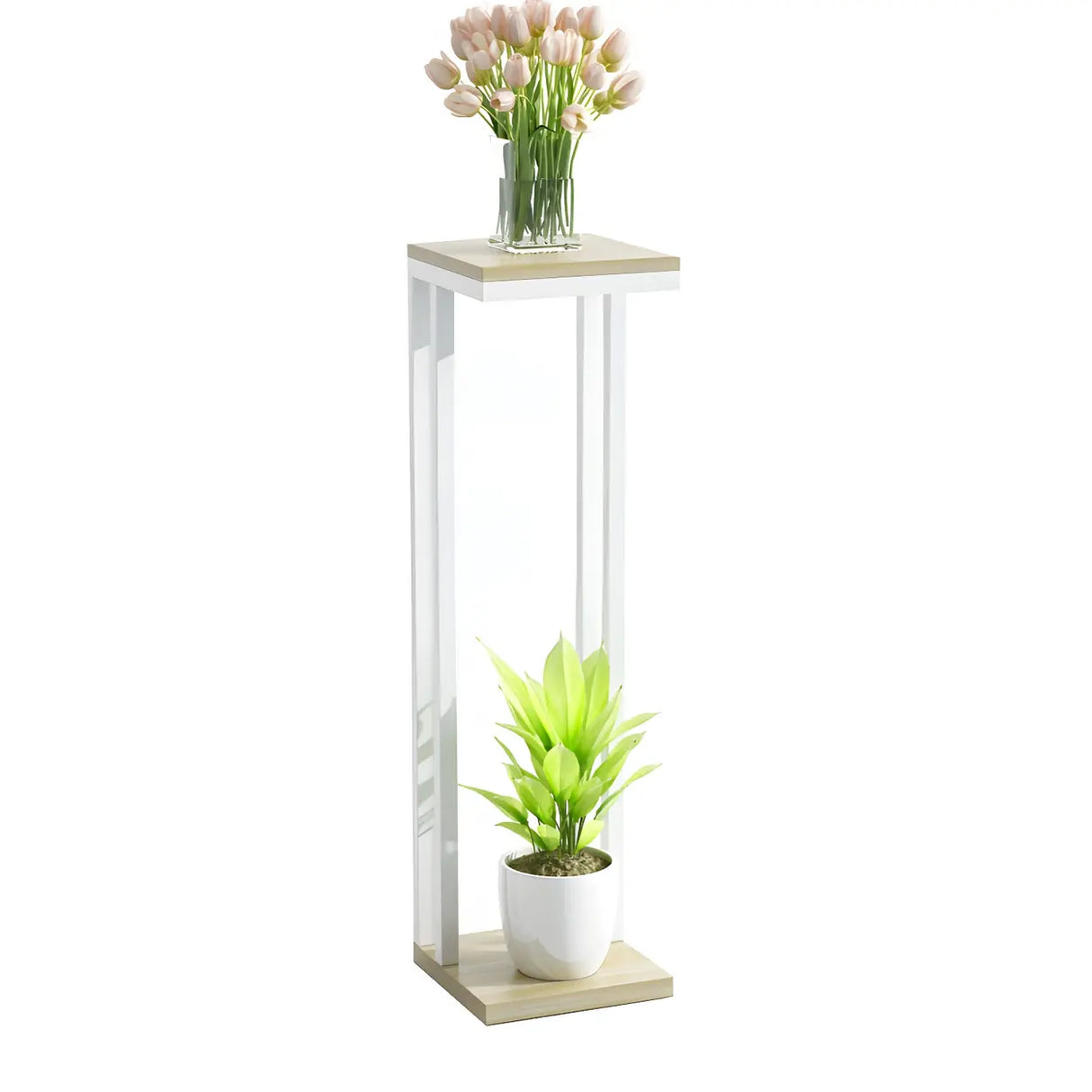Stain-Resistant Creative Square Metal 1 Tier Plant Stand Image - 16