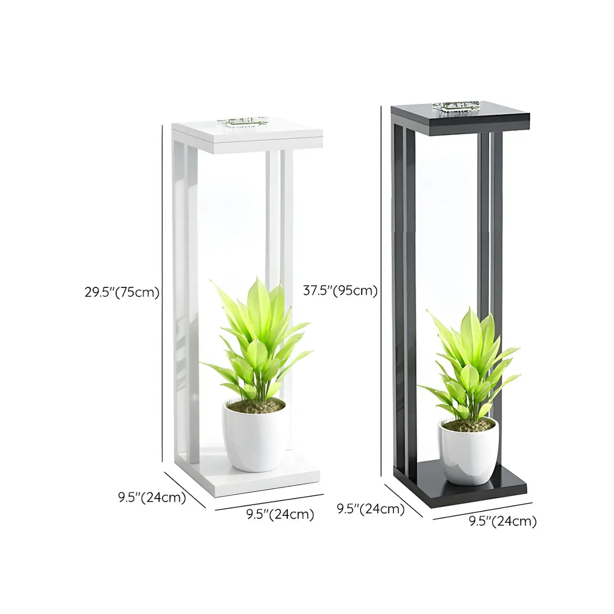 Stain-Resistant Creative Square Metal 1 Tier Plant Stand Image - 24