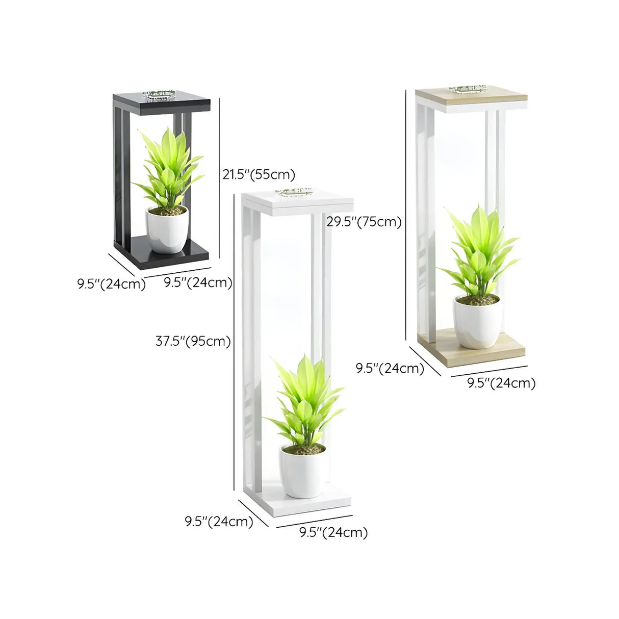 Stain-Resistant Creative Square Metal 1 Tier Plant Stand Image - 25