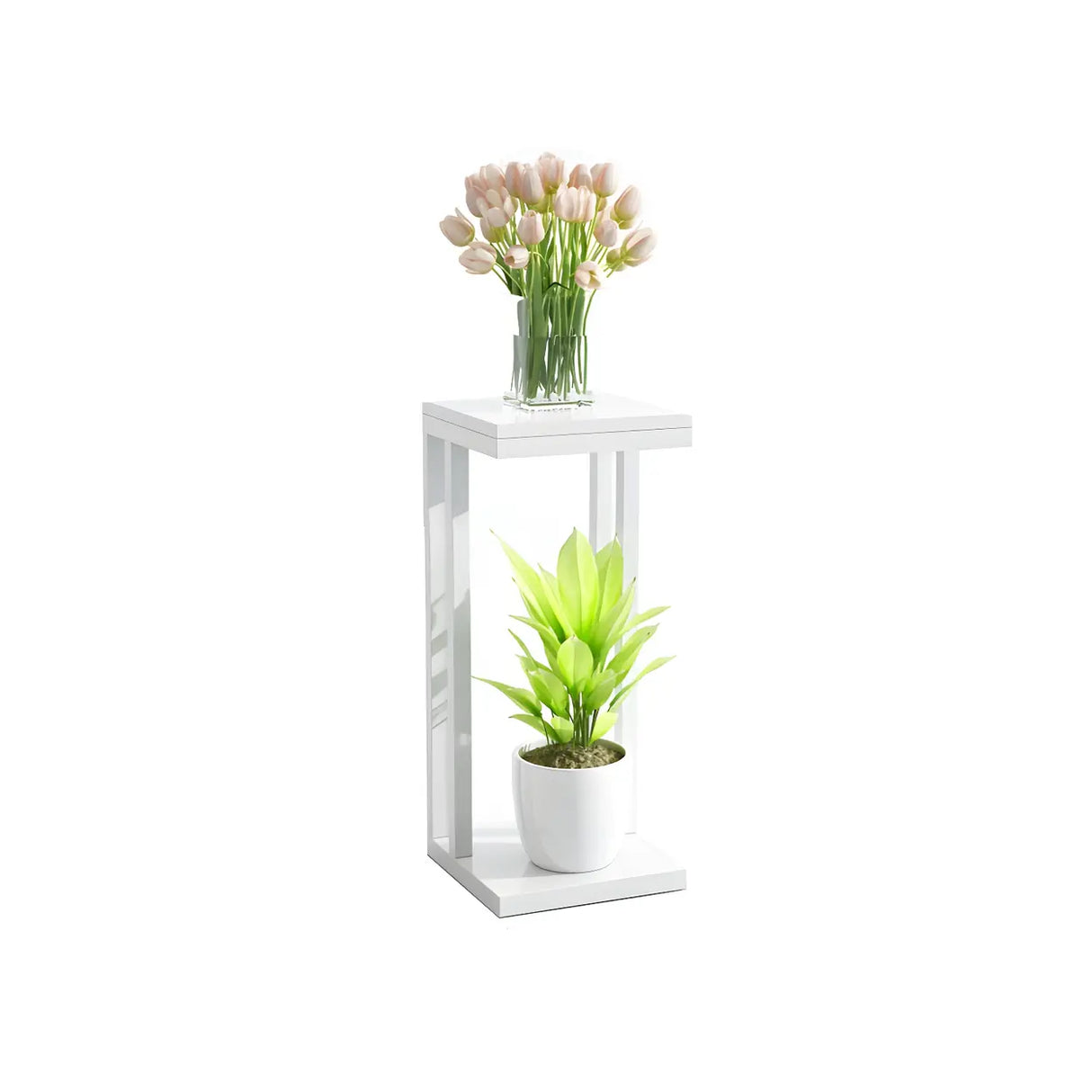 Stain-Resistant Creative Square Metal 1 Tier Plant Stand Image - 4