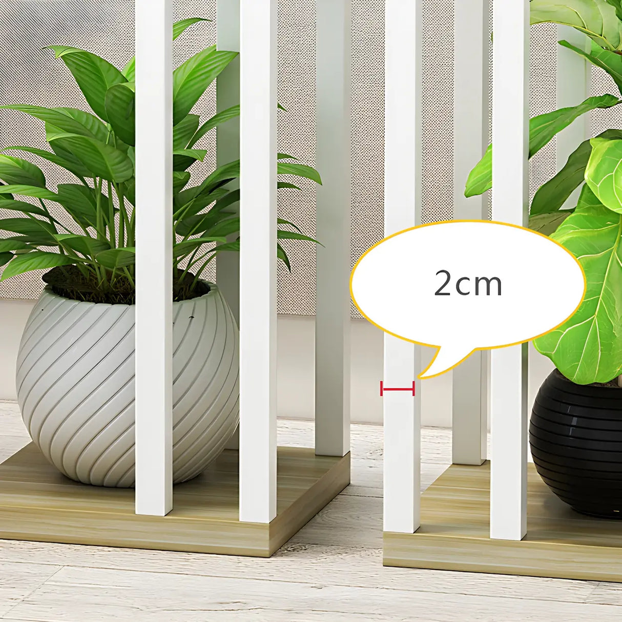 Stain-Resistant Creative Square Metal 1 Tier Plant Stand Image - 8