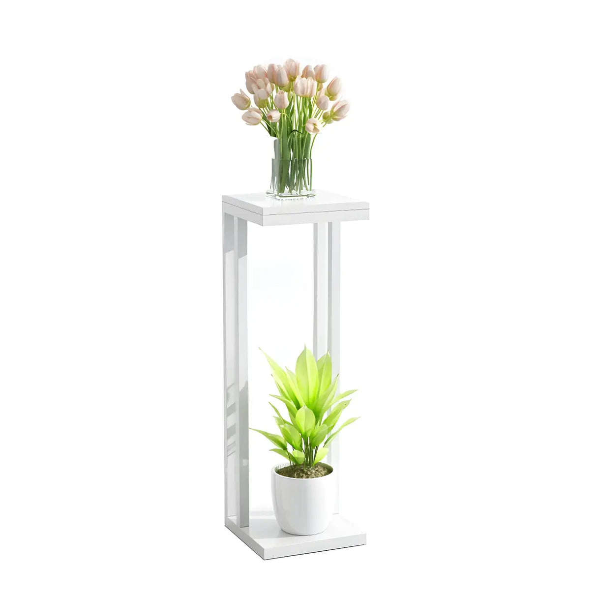 Stain-Resistant Creative Square Metal 1 Tier Plant Stand Image - 9