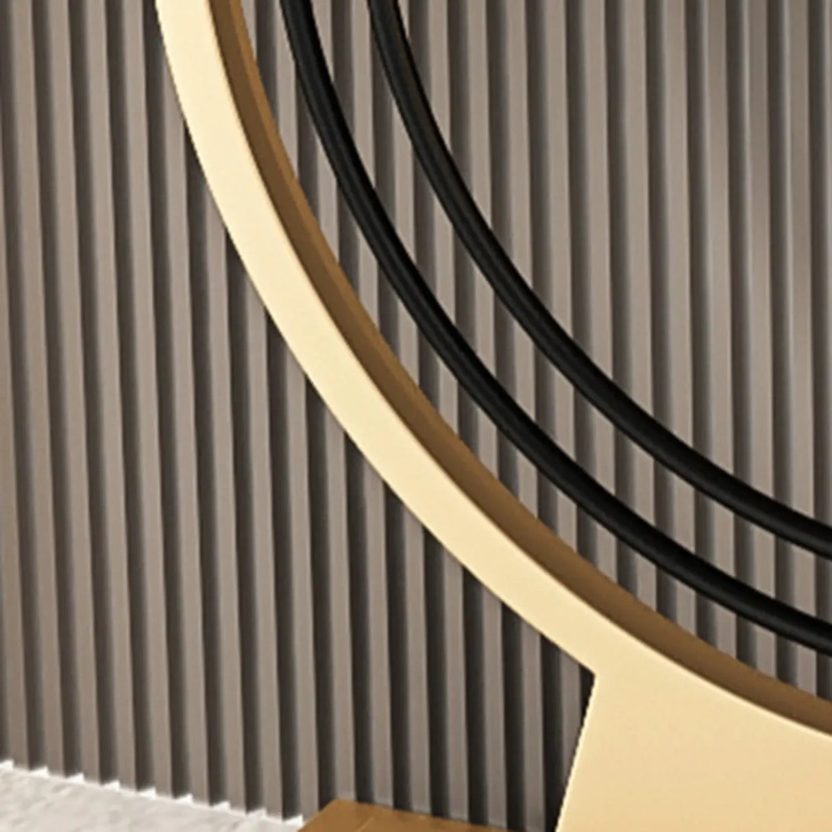 Stain Resistant Gold Circular Base Stone Console Table Image - 10