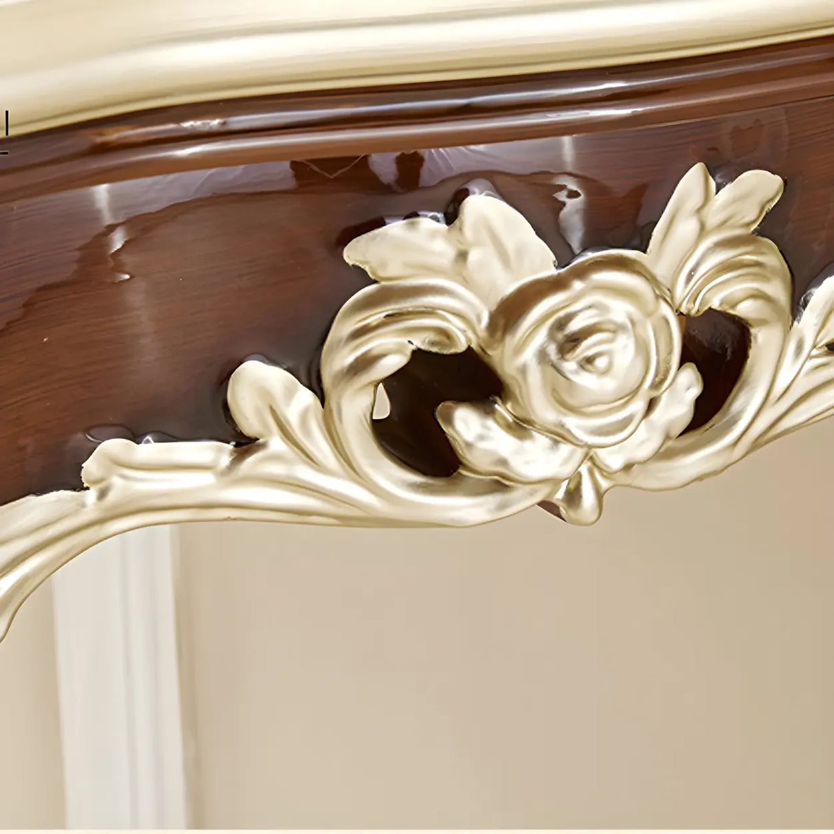 Stain Resistant Ornate Mahogany Brown Baroque Console Table Image - 15