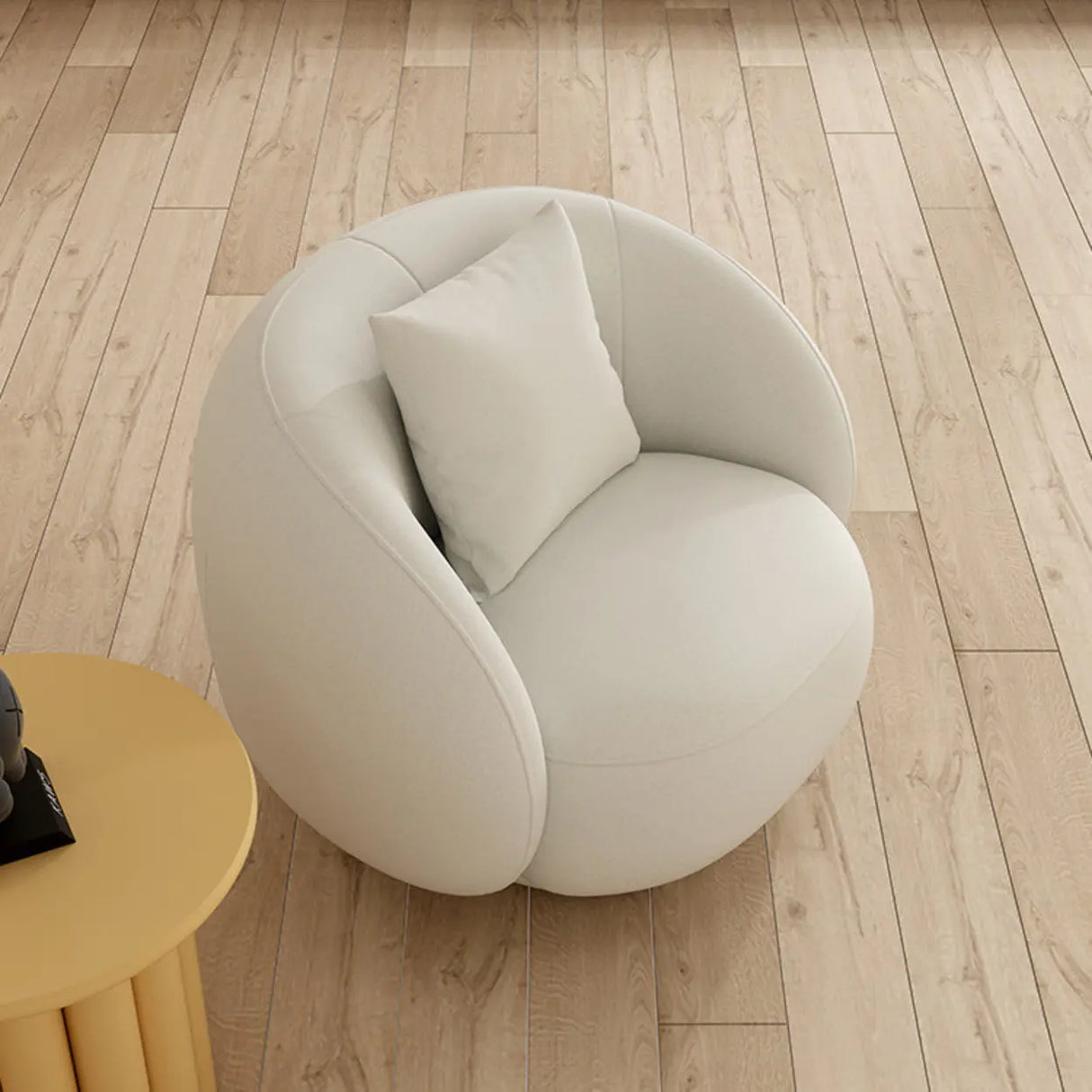 Stain Resistant Sloped Arms Round Base Barrel Chair Image - 1