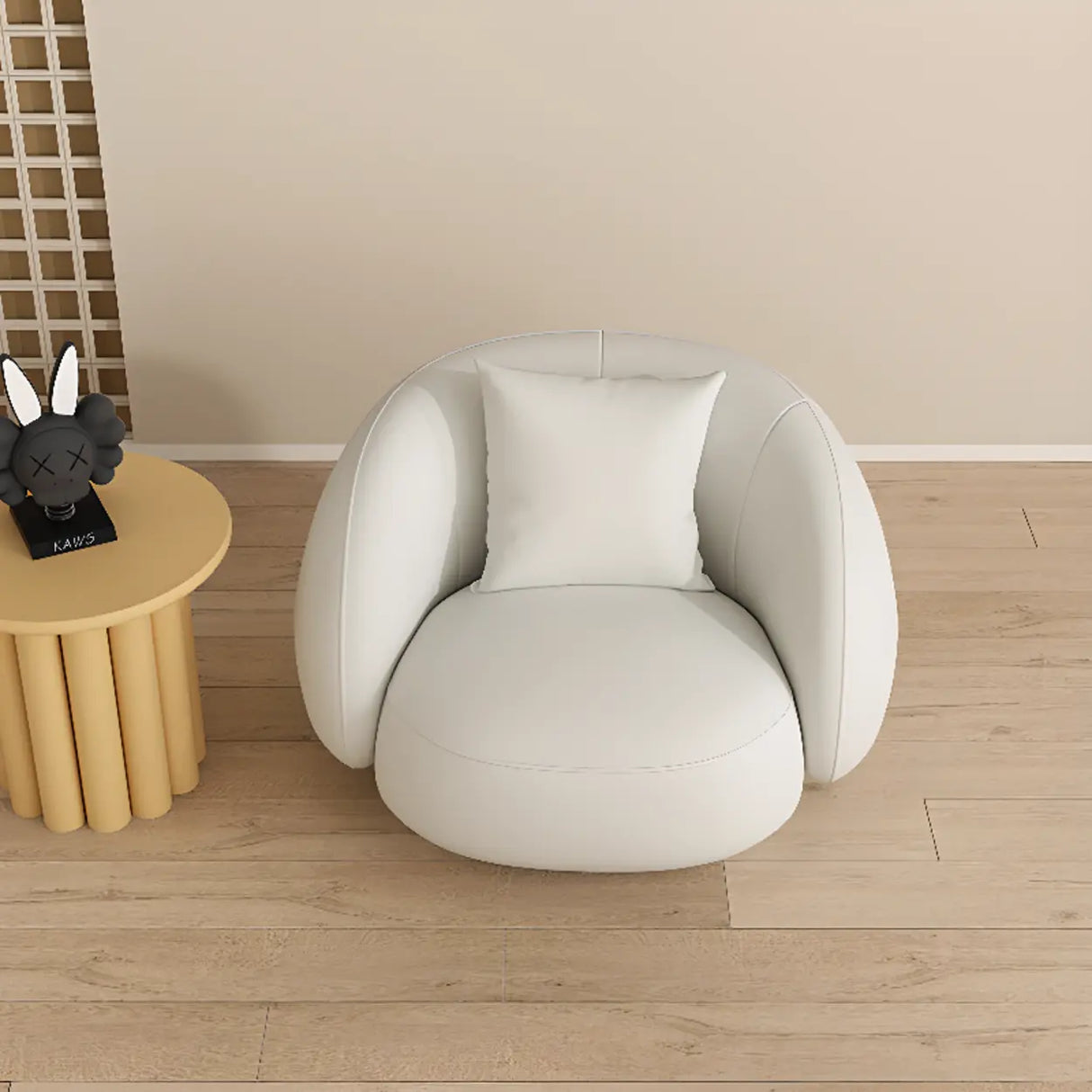 Stain Resistant Sloped Arms Round Base Barrel Chair Image - 2