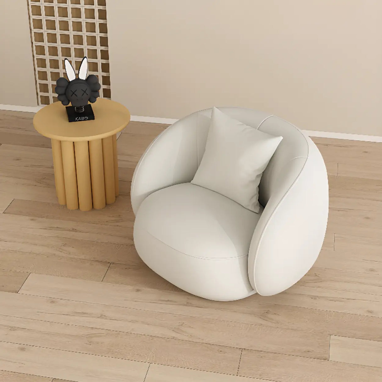 Stain Resistant Sloped Arms Round Base Barrel Chair Image - 3
