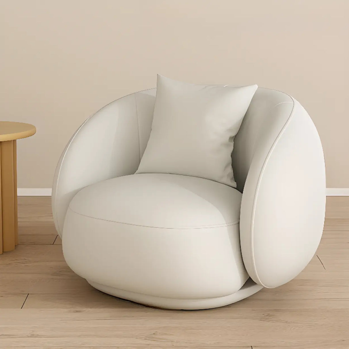 Stain Resistant Sloped Arms Round Base Barrel Chair Image - 4