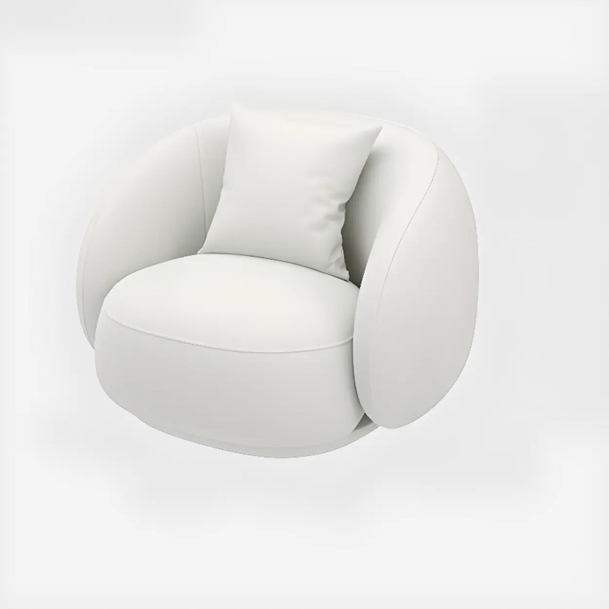 Stain Resistant Sloped Arms Round Base Barrel Chair Image - 5