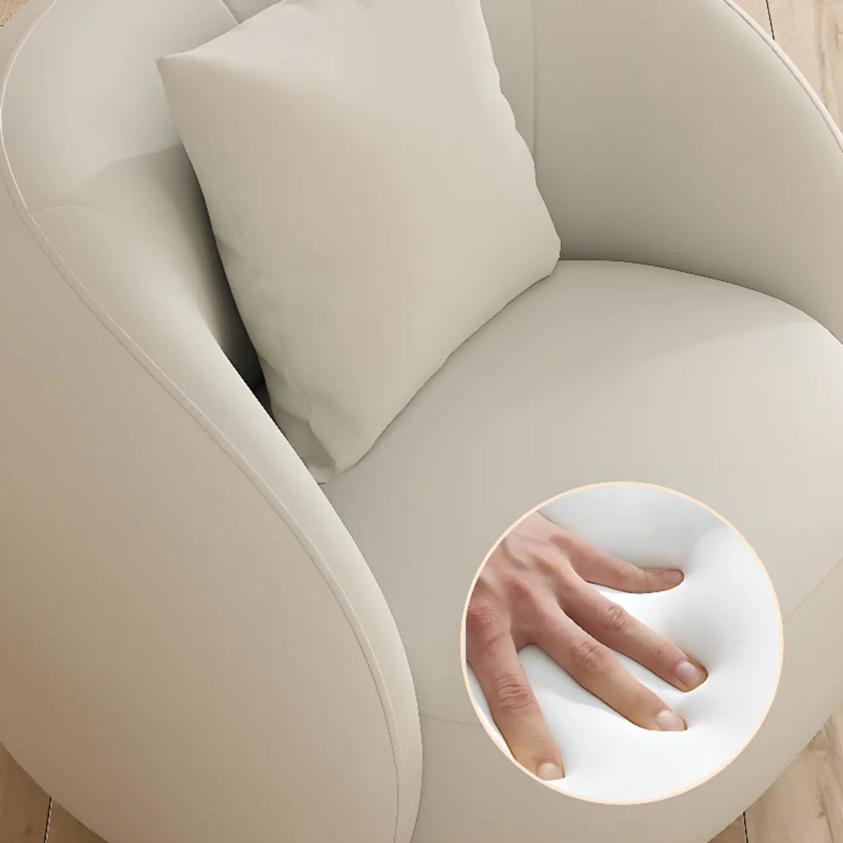 Stain Resistant Sloped Arms Round Base Barrel Chair Image - 6