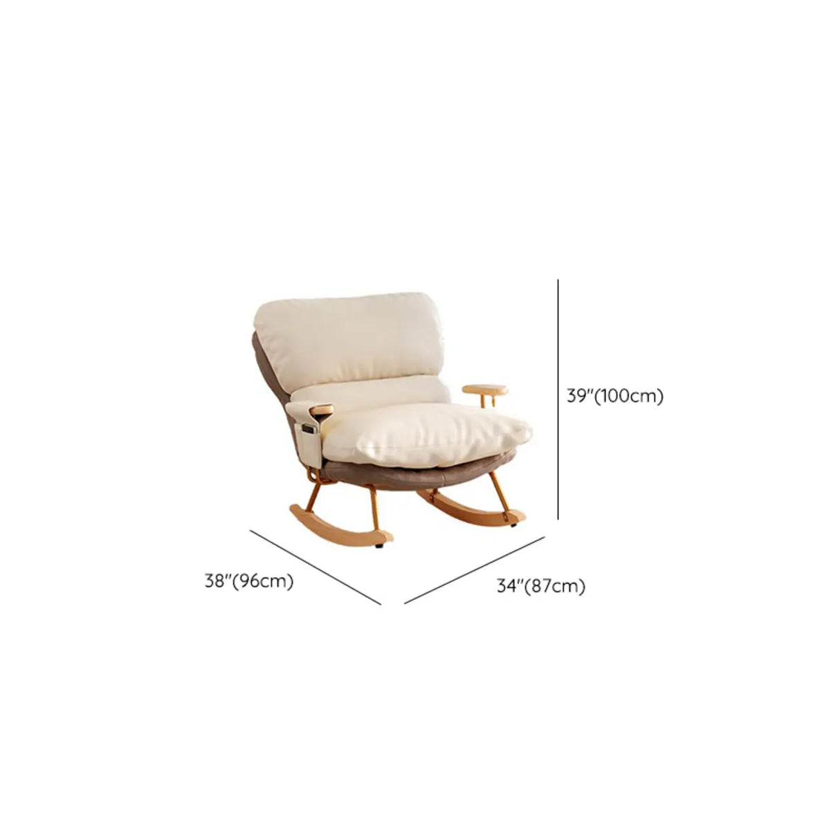 Stain Resistant Upholstered Recessed Arm Rocking Chair
