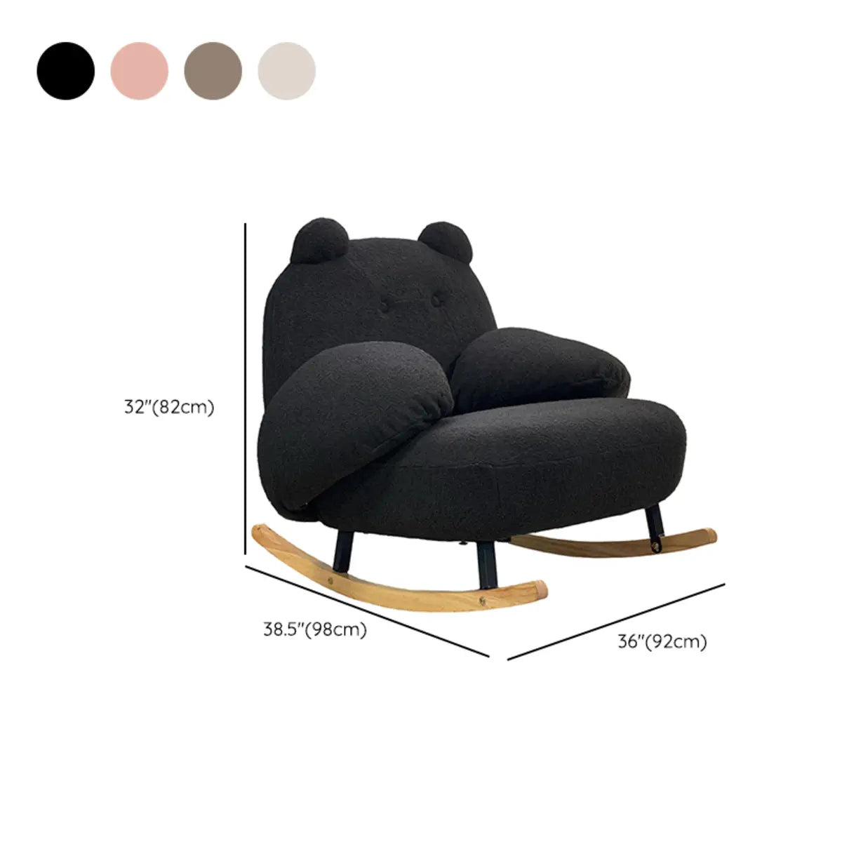 Stain Resistant Upholstered Round Arm Rocking Chair