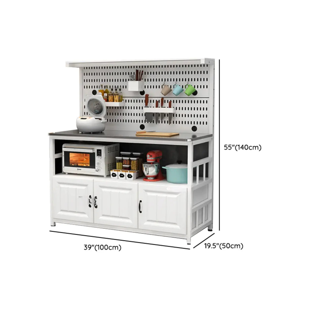 Stainless Steel Kitchen Counter White China Cabinets Image - 32