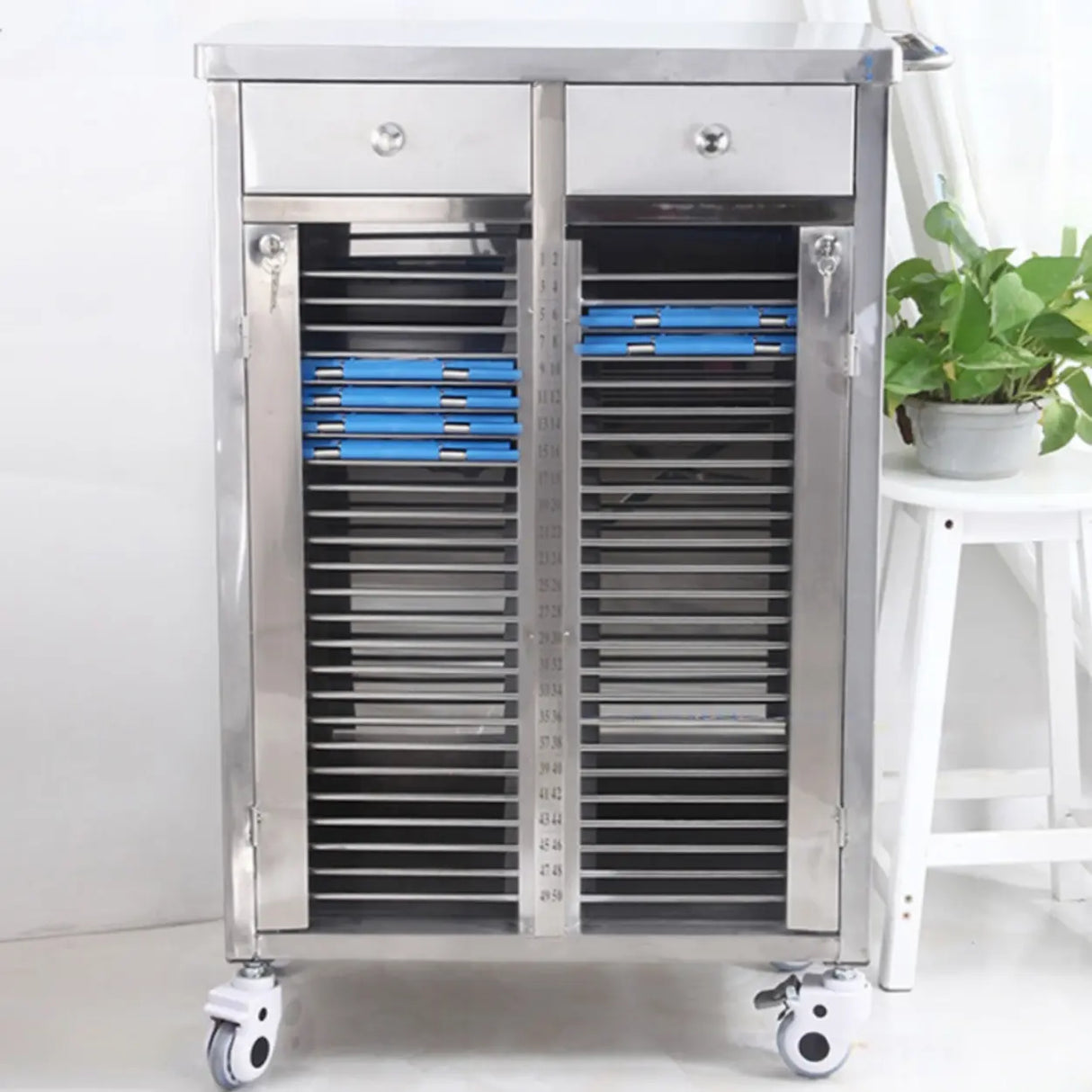 Stainless Steel Medical Cart with Drawers and Shelves Image - 1