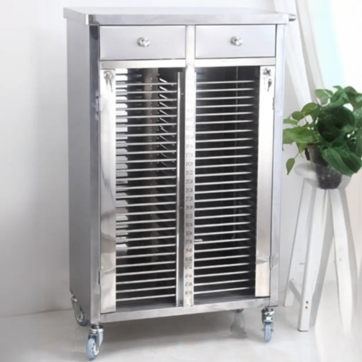 Stainless Steel Medical Cart with Drawers and Shelves Image - 10