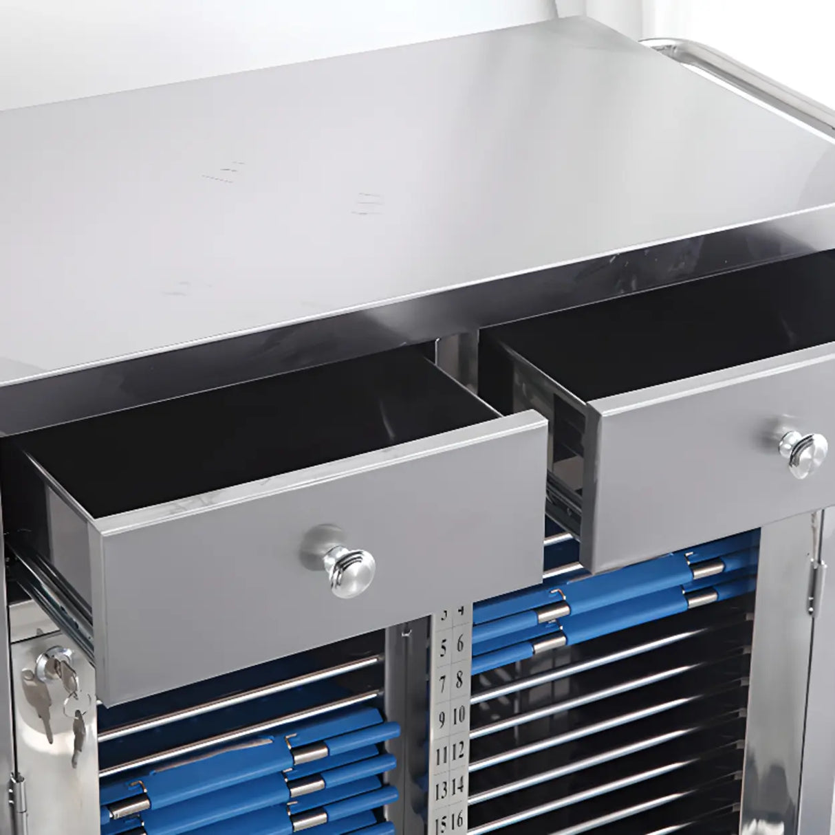 Stainless Steel Medical Cart with Drawers and Shelves Image - 4