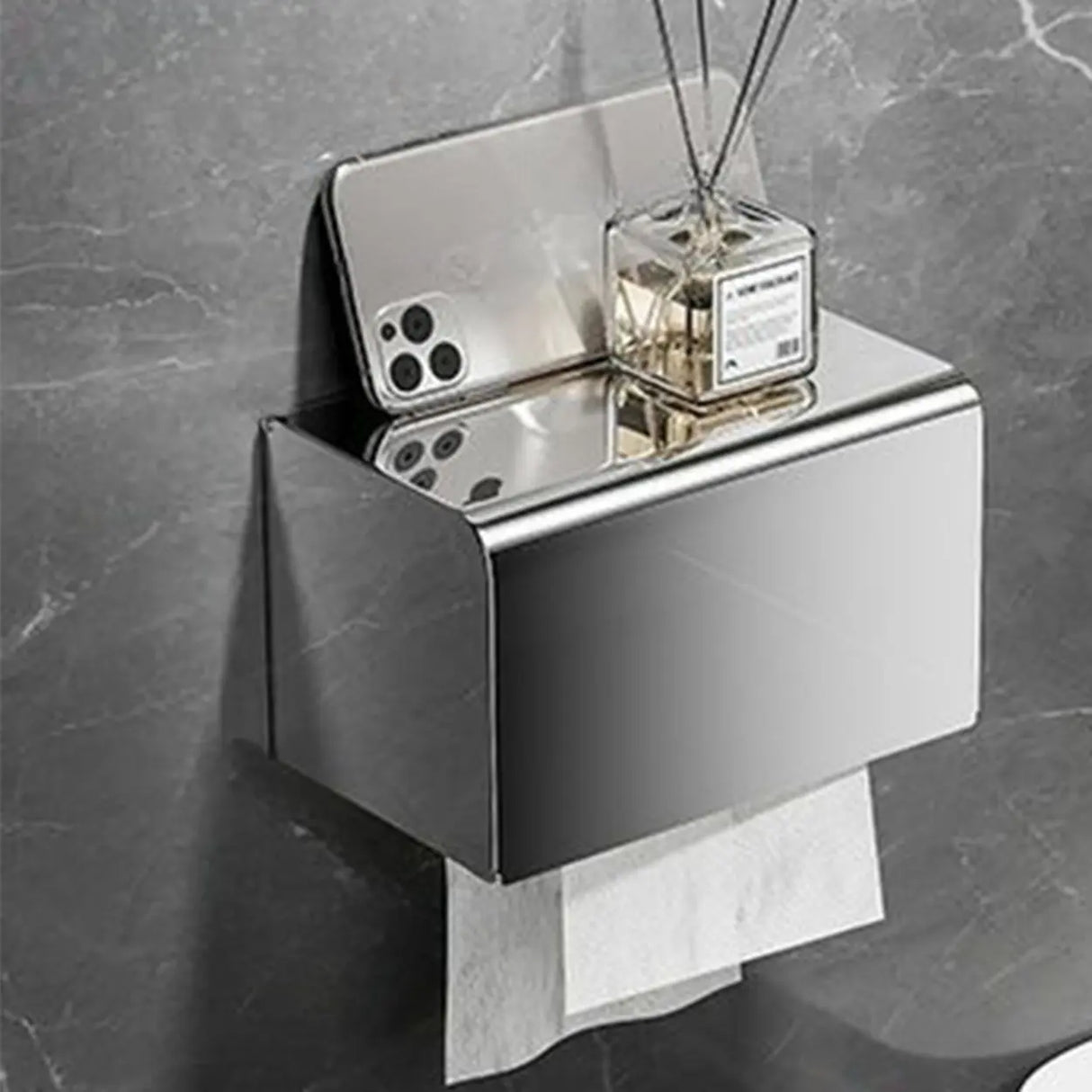 Stainless Steel Towel Rack Bathroom Storage Set with Hooks Image - 12