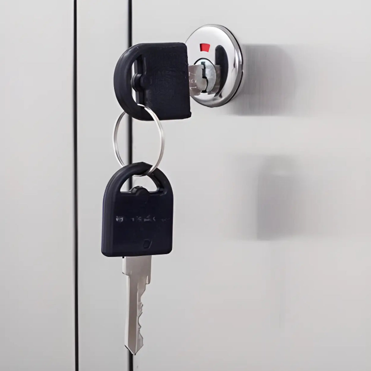 Stainless Steel Vertical Silver Filing Cabinet with Lock Image - 10