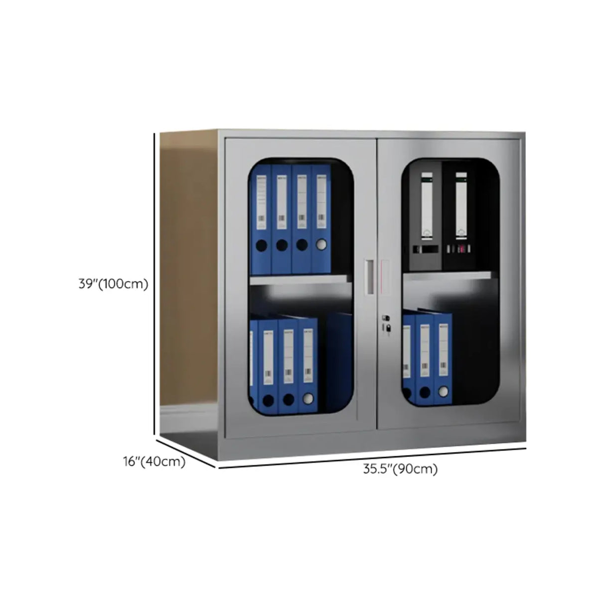 Stainless Steel Vertical Silver Filing Cabinet with Lock Image - 23