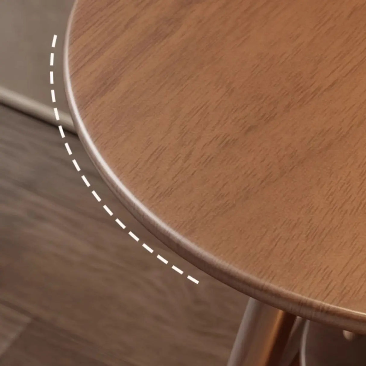 Standard Height Brown Tripod Base Wooden Round Side Table Image - 10