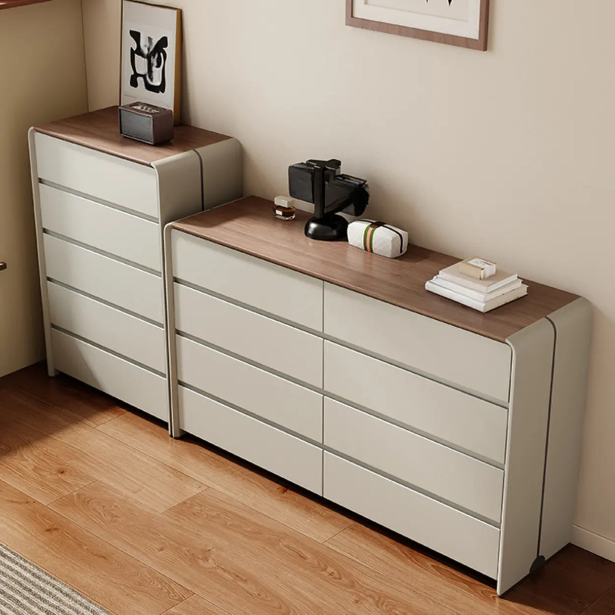Standard Height Wood Dresser for Multiple Drawers Image - 3