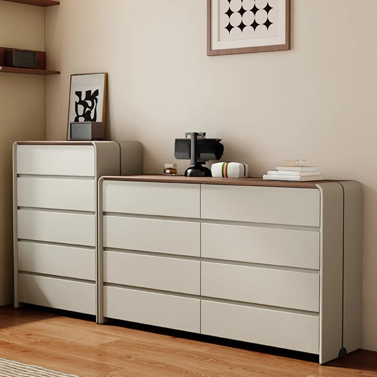 Standard Height Wood Dresser for Multiple Drawers Image - 4