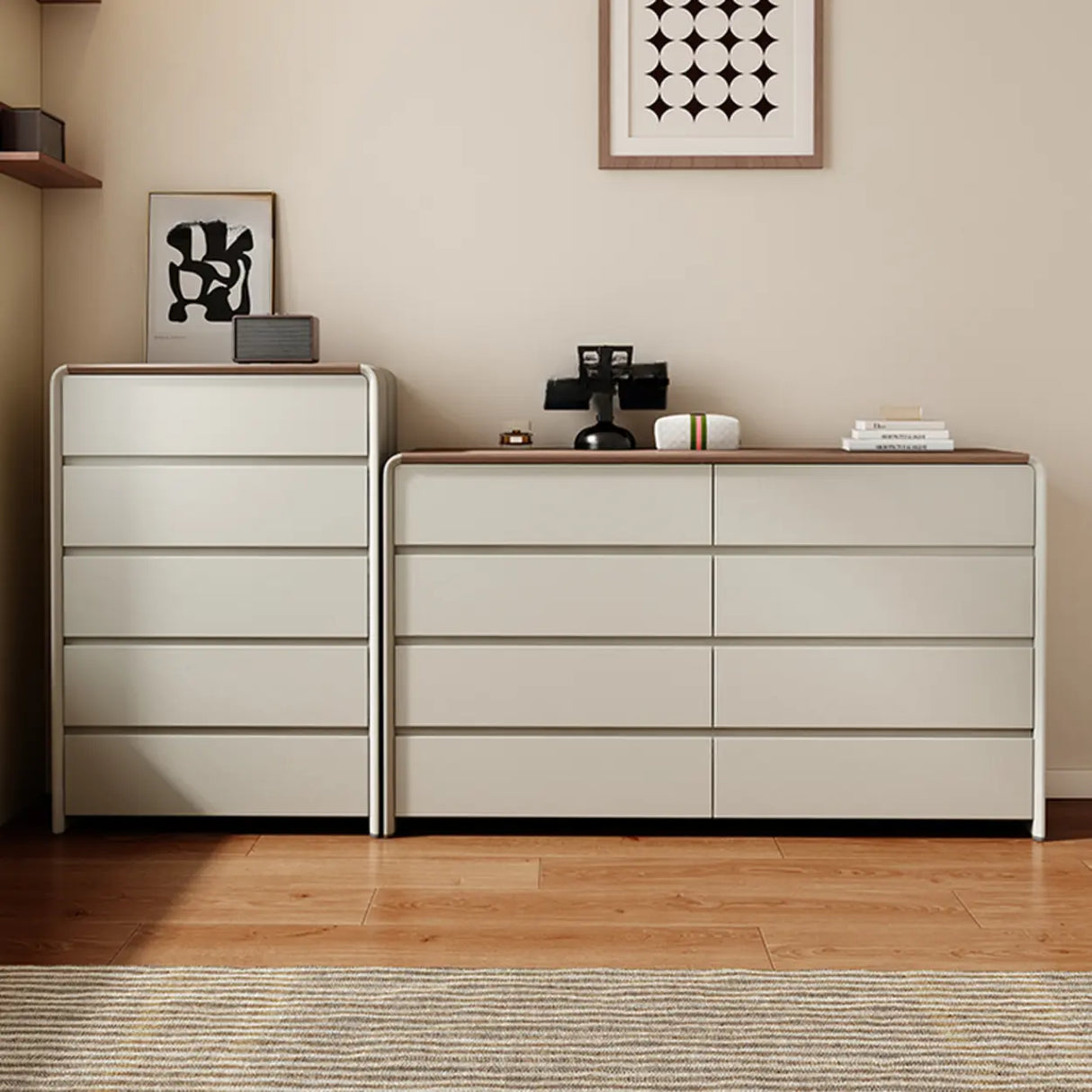 Standard Height Wood Dresser for Multiple Drawers Image - 5