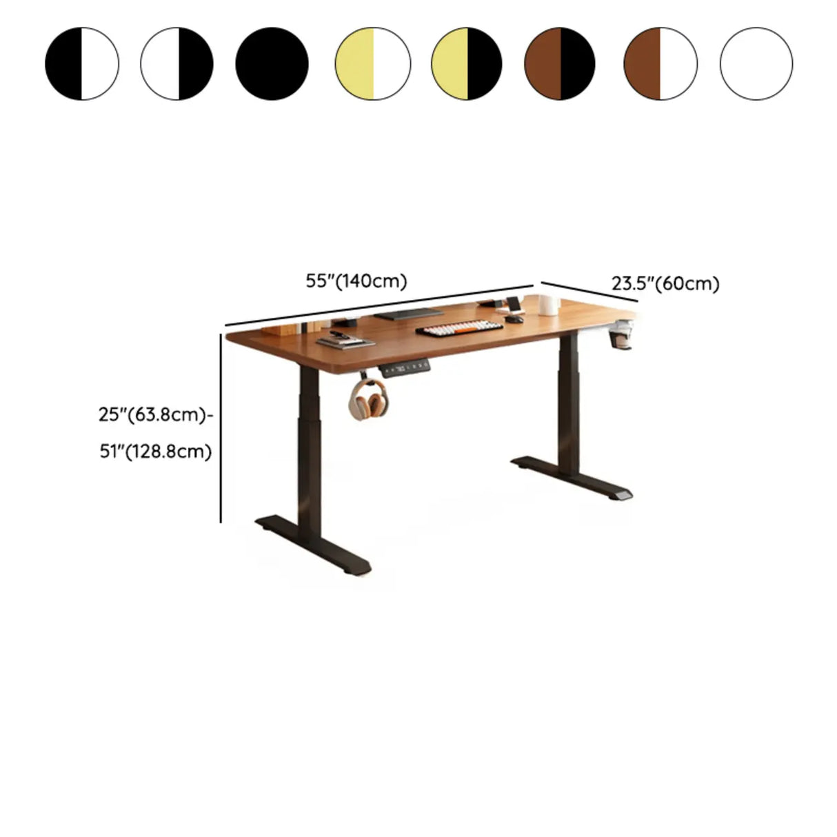 Standard Medium Height-Adjustable Wooden Writing Desk Image - 29