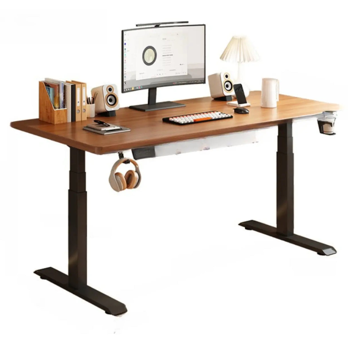 Standard Medium Height-Adjustable Wooden Writing Desk Image - 5