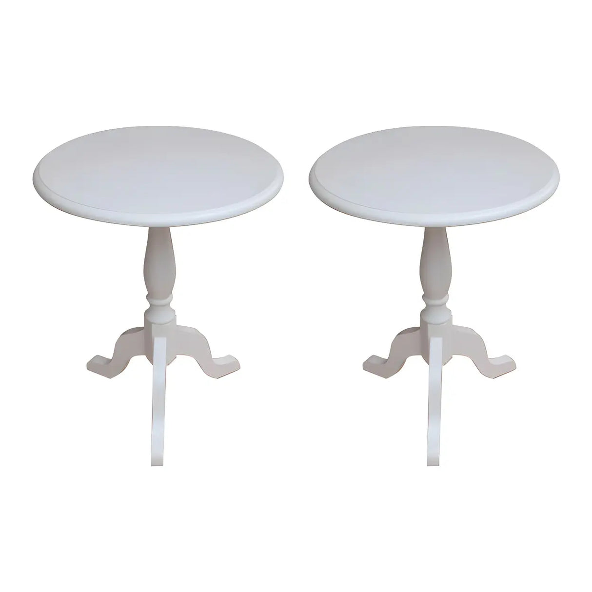 Standard Round Wood Frame Brown Tripod End Table Image - 2