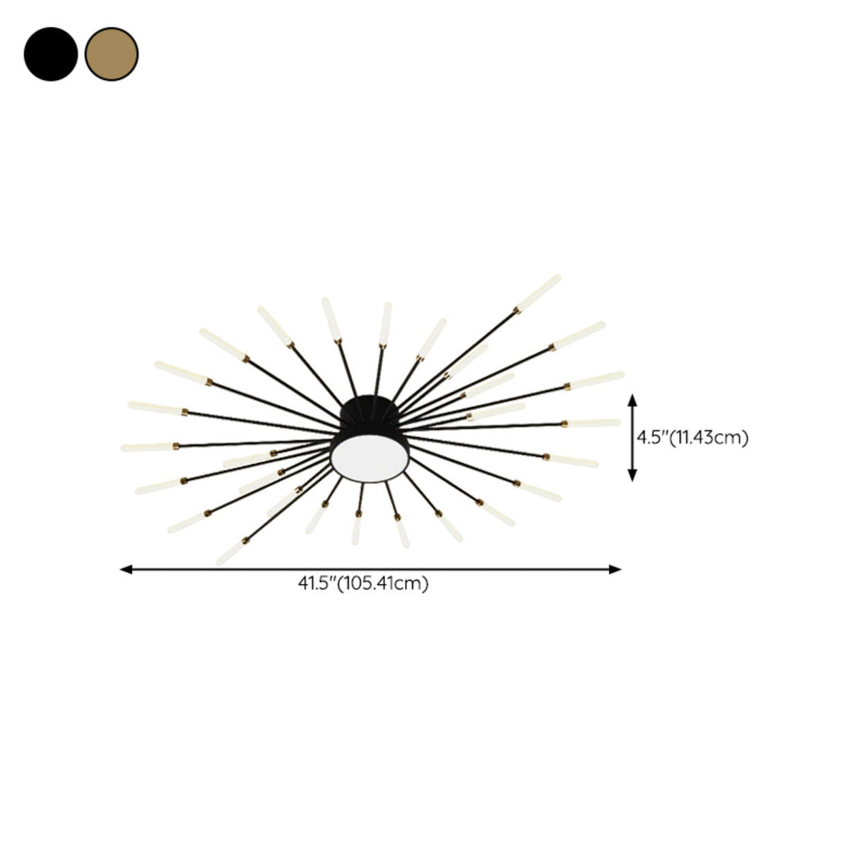 Starburst Neutral Semi-Flush Mount Light Living Room